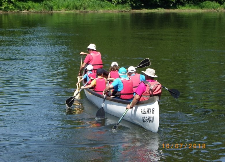 Ride along the water in a Rabaska canoe